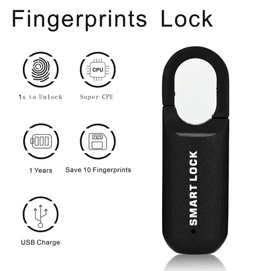 Mini Fingerprint Padlock USB Keyless